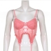 7Spaghetti Strap  Sexy Pink V Neck Cropped Butterfly Tops