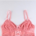 11Spaghetti Strap  Sexy Pink V Neck Cropped Butterfly Tops