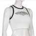 8Sports White Crew Neck Printed Cropped Tank Tops