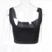 7Street Black Hollow Out Cropped Tank Top