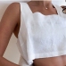 4Street White Cropped Square Neck Camisole