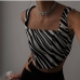 5Street Zebra Print Square Neck  Sleeveless Tank Tops