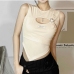 1Streetwear Asymmetric Cut Out Tank Tops For Women