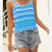 1Striped Knitted Beach Sleeveless Tank Tops