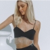 5Stylish Black Fringe Rhinestone Cropped Tank Top