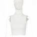 9Stylish White Hooded Collar Sleeveless Cropped Tank Tops