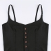 13Summer Black Button Up Camisole Cropped Tanks