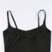 4Summer Black Button Up Camisole Cropped Tanks