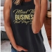 4Summer Casual Letter Printed Sleeveless Tank Top