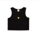 9Summer Embroidered Smiling Face Black Tank Top