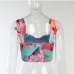 8Summer Fashion Draped Printed Cropped Tank Top