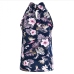 5Summer Flowers Printed Halter Neck Sleeveless Top 