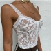 4Summer Lace White Patchwork Sexy Tank Top