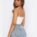 6Summer Ruched Bandage Design Backless Camisole