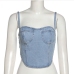 5Summer Sexy Backless Denim Cropped Tank Top