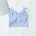 12Summer Solid Camisole Tops With Breast Pad