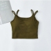 10Summer Solid Camisole Tops With Breast Pad