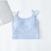 11Summer Solid Camisole Tops With Breast Pad