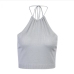 12Summer Tie Wrap Halter Neck Cropped Tank Tops