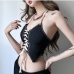 4Tie Wrap Fitted Tank Top Halter Cool  Cropped Tops