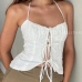 1Tie Wrap Spaghetti Strap Hot Cropped Tank Top