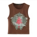 5Trending Rhinestone Printed Cotton Tank Tops