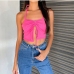 6Trendy Drawstring Ruched Hot Cropped Tank Top