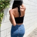 10Trendy Drawstring Ruched Hot Cropped Tank Top