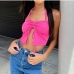 11Trendy Drawstring Ruched Hot Cropped Tank Top