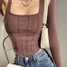 7Trendy Square Neck 2 Piece Top Sets