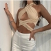 3Trendy Summer Cut Out Halter Crop Tank Top