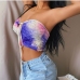 3Trendy Summer Halter Strapless Tie Dye Tank Top