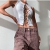 4Trendy White Chain Hollow Out Cropped Tank Tops