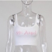 6U Neck Letter Cropped Sexy Tank Top