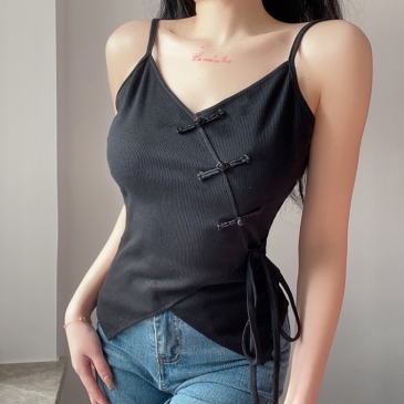 V Neck Irregular Hem Cami Top