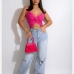 3V Neck Solid Backless Cropped Camisole Tops