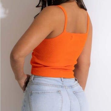 V Neck Solid Backless Cropped Camisole Tops