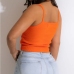 1V Neck Solid Backless Cropped Camisole Tops