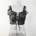 6Vintage Embroidery Lace Up Women Tank Top