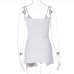 8White Button Up Slit Sleeveless Tank Tops