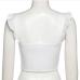 7White Ruched Cropped Tank Top