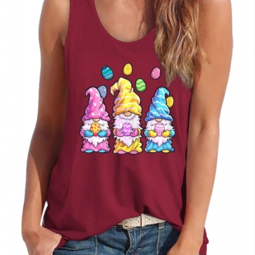 Women Easter Eggs Casual Tank Top