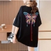 9 Butterfly Pattern Embroidery Short Sleeve T Shirt