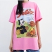 1 Cartoon Pattern Short Sleeve Crew Neck T Shirt