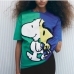 1 Contrast Color Dog  Printing T Shirts For Women