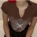 10  Fashion Butterfly Hot Drilling Short Sleeve Crop Top