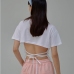 16  Fashion Cross Belt Backless Short Sleeve Top