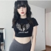 1  Fashion Figure Printed Short Sleeve Crop Top