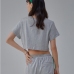5  Fashion  Printed Short Sleeve Crop Top