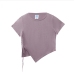 17  Fashion Split Hem Drawstring Short Sleeve T Shirt